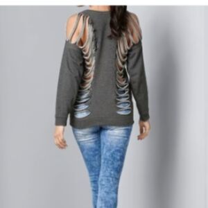 VENUS Charcoal Long Sleeve Sweater